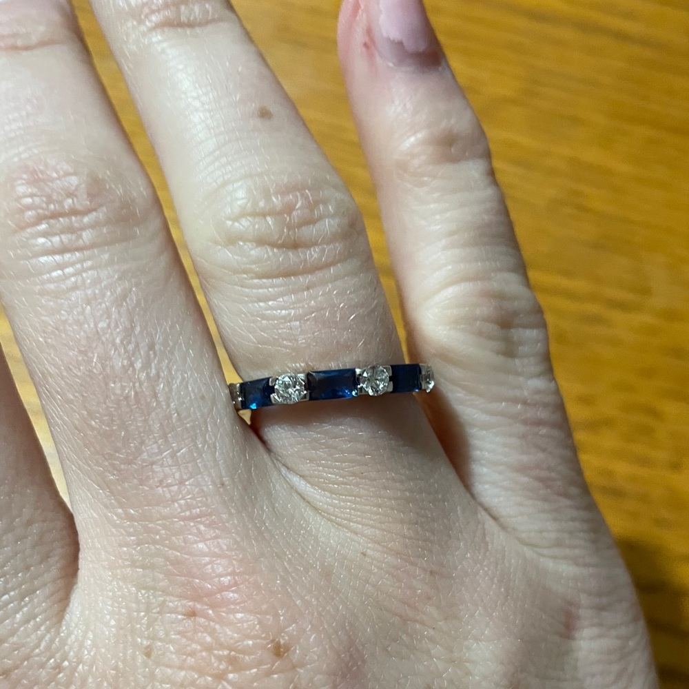Sapphire and CZ Eternity Band
